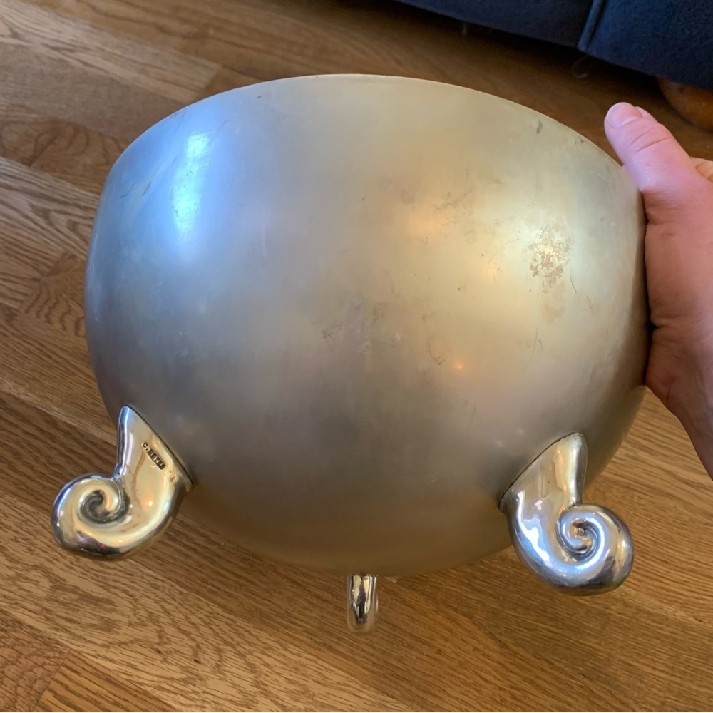 Carrol Boyes Large Wave Bowl Coil Scroll Feet Signed